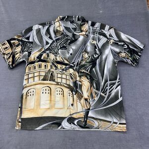 Claudio Nucci Shirt Mens XL All Over Print VTG Hawk Warrior‎ Anime Y2K Rare